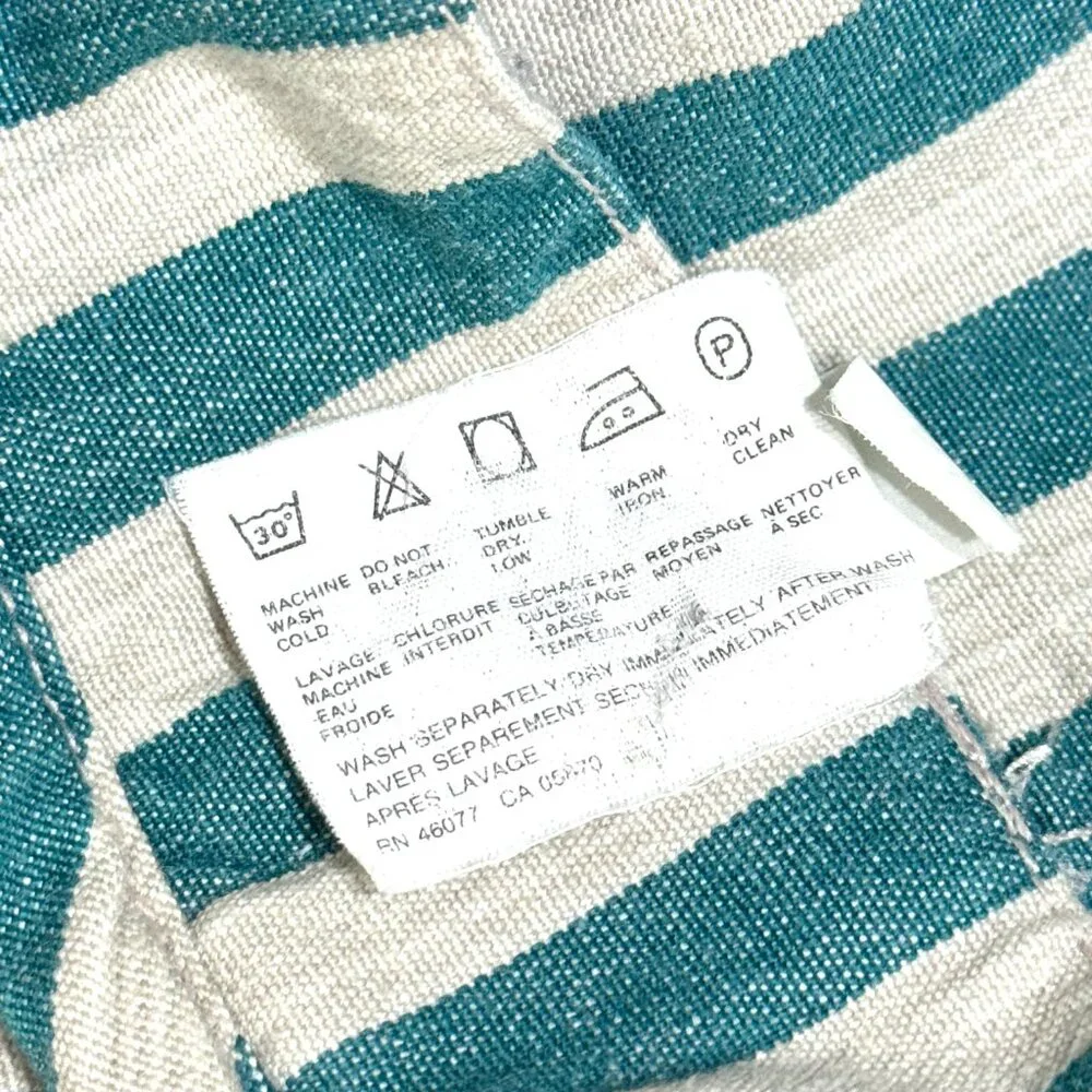 Vintage 80s Esprit Sport Denim Pencil Skirt Vertical Stripe Green White Pockets - Picture 11 of 15